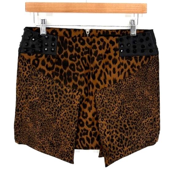 english rose Dresses & Skirts - English Rose Cheetah Print Studded Skirt in Brown and Black – Size Medium